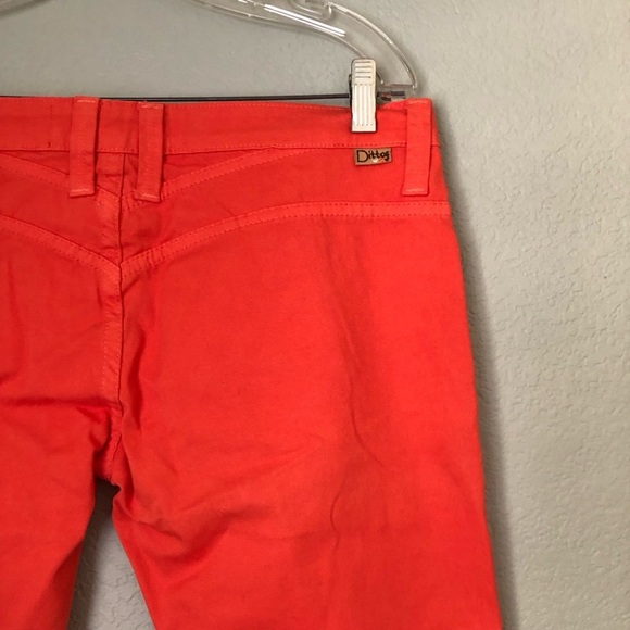 Y2K Dittos Orange? Coral Super Flared Jeans Low Rise Size 30 - Picture 8 of 11